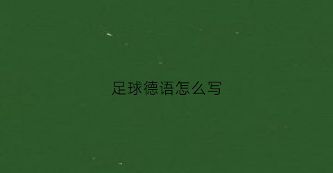 足球德语怎么写(德语足球用语)