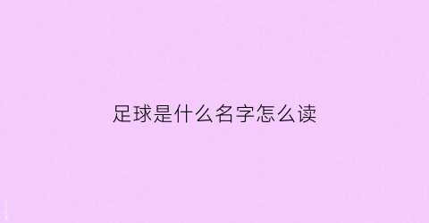 足球是什么名字怎么读(足球的名词是什么)