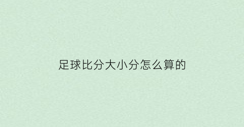 足球比分大小分怎么算的(足球比分大小什么意思)