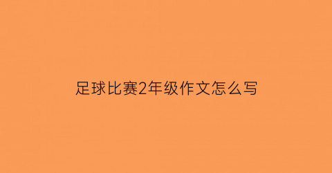 足球比赛2年级作文怎么写(足球比赛作文二年级写话)
