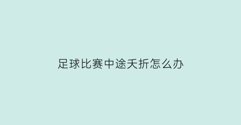 足球比赛中途夭折怎么办(足球赛突然中断的原因)