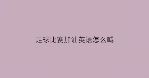 足球比赛加油英语怎么喊(足球比赛加油的短语)