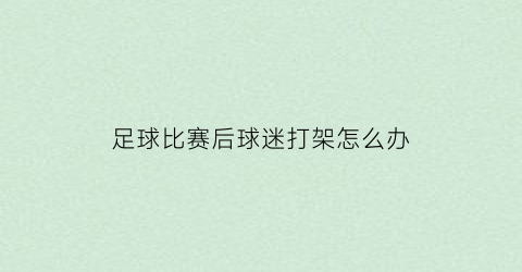 足球比赛后球迷打架怎么办(足球比赛结束后打架会怎么样)