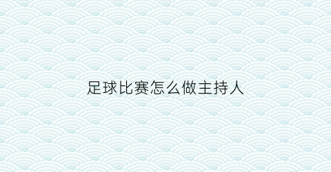足球比赛怎么做主持人(足球主持人台词)