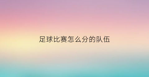 足球比赛怎么分的队伍(足球比赛分配)