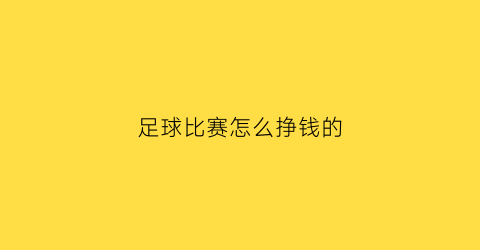 足球比赛怎么挣钱的(足球场赚钱)