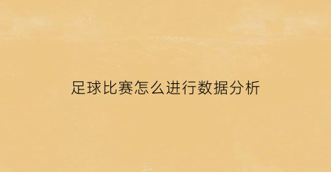 足球比赛怎么进行数据分析(足球赛数据分析app)