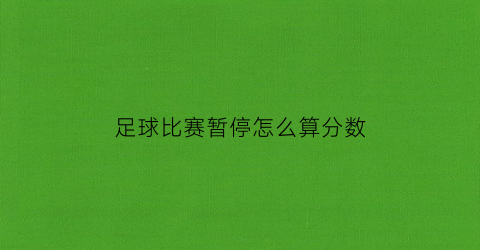 足球比赛暂停怎么算分数(足球暂停时间)