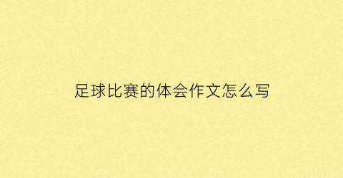 足球比赛的体会作文怎么写(足球比赛心得体会300字作文)