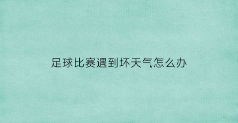 足球比赛遇到坏天气怎么办(足球因天气原因没踢完怎么办)