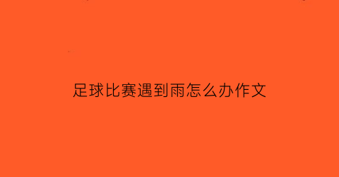 足球比赛遇到雨怎么办作文(足球比赛下大雨容易进球吗)