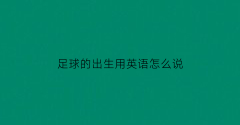 足球的出生用英语怎么说(足球的英文名字叫什么)