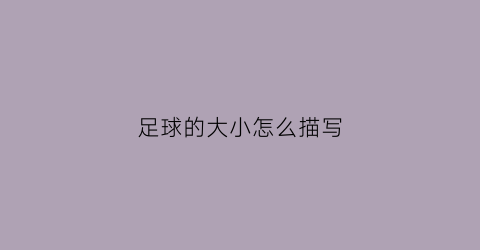 足球的大小怎么描写(足球的大小规格怎么看)