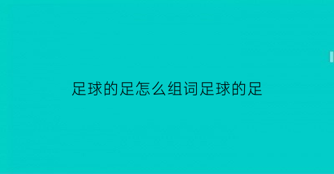 足球的足怎么组词足球的足(足球的足怎么写怎么组词)