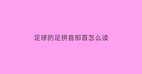 足球的足拼音部首怎么读(足球的足的拼音是怎么写的)