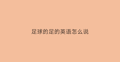 足球的足的英语怎么说(足球的的英语是什么)