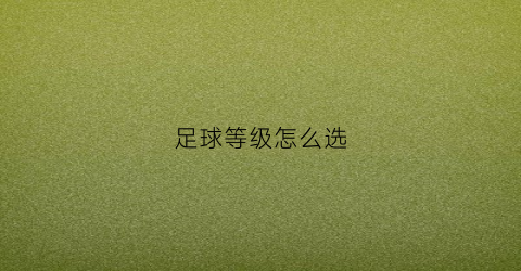 足球等级怎么选(足球等级排名)