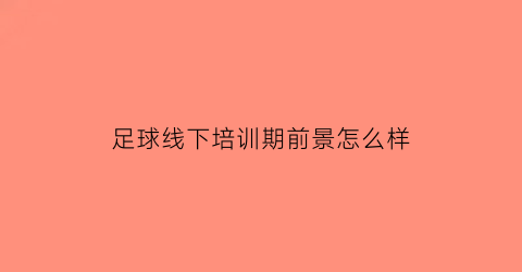 足球线下培训期前景怎么样(足球线下培训期前景怎么样啊)