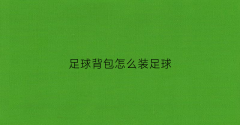 足球背包怎么装足球(足球背包怎么用)