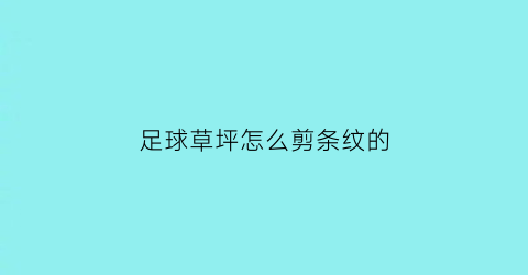 足球草坪怎么剪条纹的(足球草坪怎么剪条纹的)