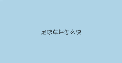足球草坪怎么快(一个足球草坪需要怎么维护)
