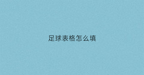 足球表格怎么填(足球表格数据app)