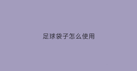 足球袋子怎么使用(装足球的袋子叫什么)