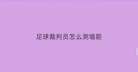 足球裁判员怎么测墙距(足球裁判看vr)