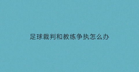 足球裁判和教练争执怎么办(教练和裁判冲突)