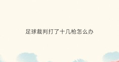 足球裁判打了十几枪怎么办(足球裁判被打17枪)