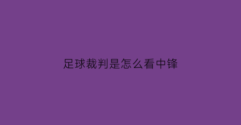 足球裁判是怎么看中锋(足球裁判很厉害吗)