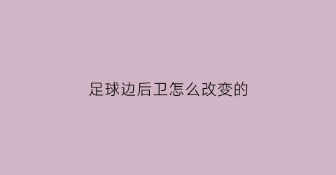 足球边后卫怎么改变的(足球边后卫的职责是什么)