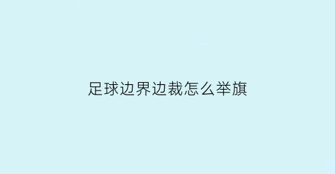 足球边界边裁怎么举旗(足球边裁球出界怎么举手)