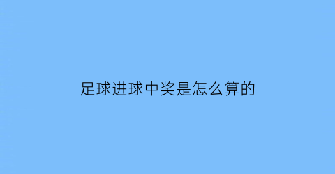 足球进球中奖是怎么算的(足球进球奖金有多少)