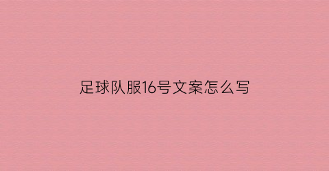 足球队服16号文案怎么写(足球队服尺寸对照)