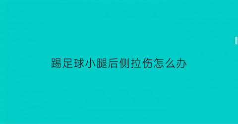 踢足球小腿后侧拉伤怎么办(踢足球小腿后侧拉伤怎么办恢复快)