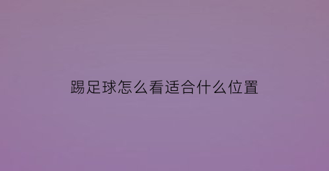 踢足球怎么看适合什么位置(踢足球怎么看适合什么位置的人)