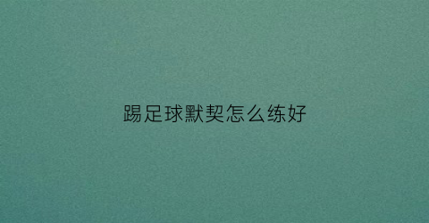 踢足球默契怎么练好(踢足球怎么训练)