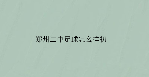 郑州二中足球怎么样初一(郑州二中足球怎么样初一几个班)