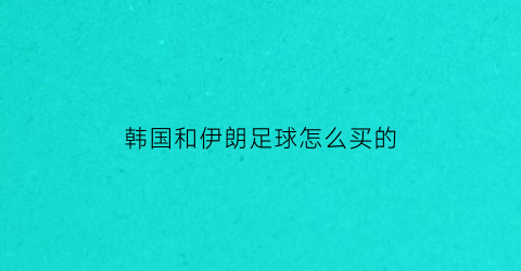 韩国和伊朗足球怎么买的(韩国足球和伊朗足球)