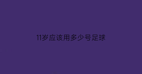 11岁应该用多少号足球