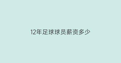 12年足球球员薪资多少(2021足球球员年薪排行)