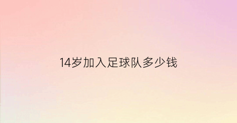 14岁加入足球队多少钱(14岁怎么进入足球俱乐部)