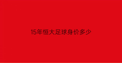 15年恒大足球身价多少