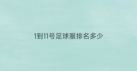 1到11号足球服排名多少(足球服11号是什么意思)