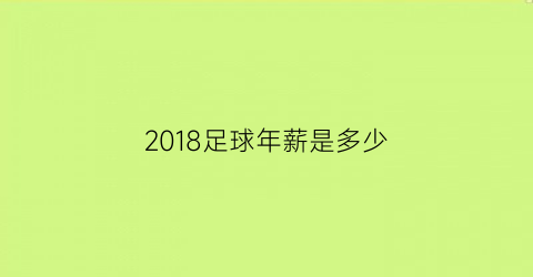 2018足球年薪是多少