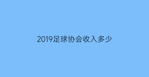 2019足球协会收入多少