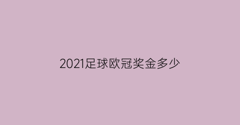 2021足球欧冠奖金多少