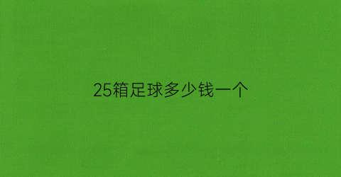 25箱足球多少钱一个(足球多少元一个)