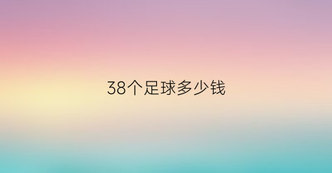 38个足球多少钱(足球多少块钱一个)